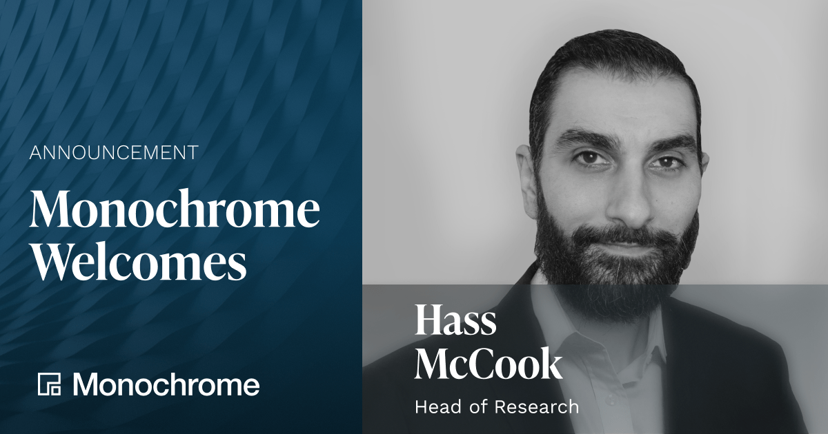 Monochrome Research Adds Bitcoin Industry Expert Hass McCook